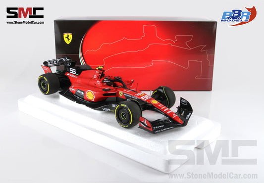 Ferrari F1 SF-23 #55 Carlos Sainz Belgium SPA GP 2023 BBR 1:18 Polifoam Packaging