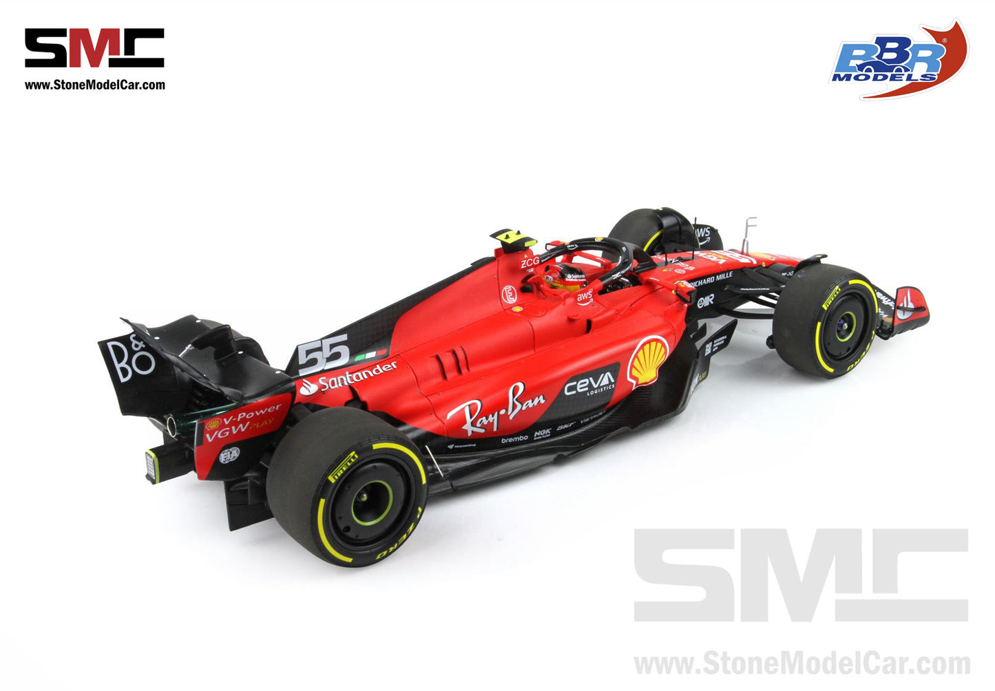 [Pre-Order] Ferrari F1 SF-23 #55 Carlos Sainz Belgium SPA GP 2023 BBR 1:18 Polifoam Packaging