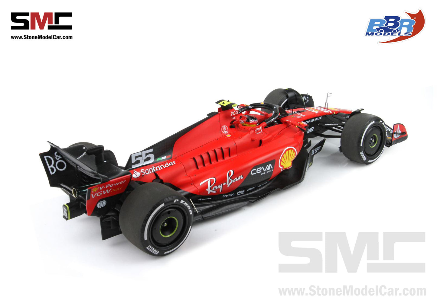 [Pre-Order] Ferrari F1 SF-23 #55 Carlos Sainz Singapore GP 2023 BBR 1:18 Polifoam Packaging