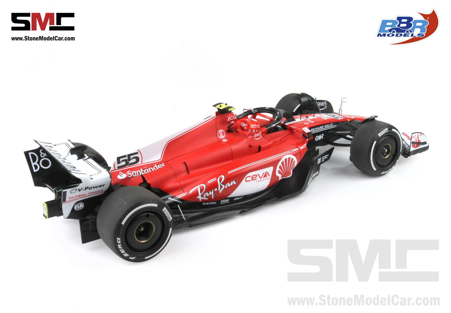 Ferrari F1 SF-23 #55 Carlos Sainz Las Vegas GP 2023 BBR 1:18 Polifoam Packaging