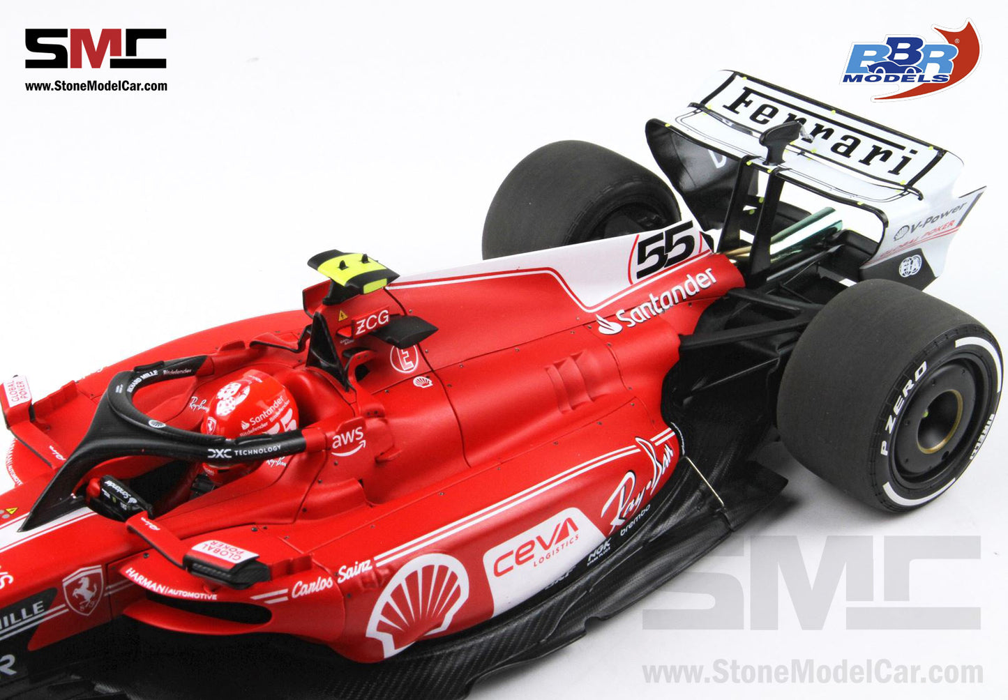 Ferrari F1 SF-23 #55 Carlos Sainz Las Vegas GP 2023 BBR 1:18 Polifoam Packaging