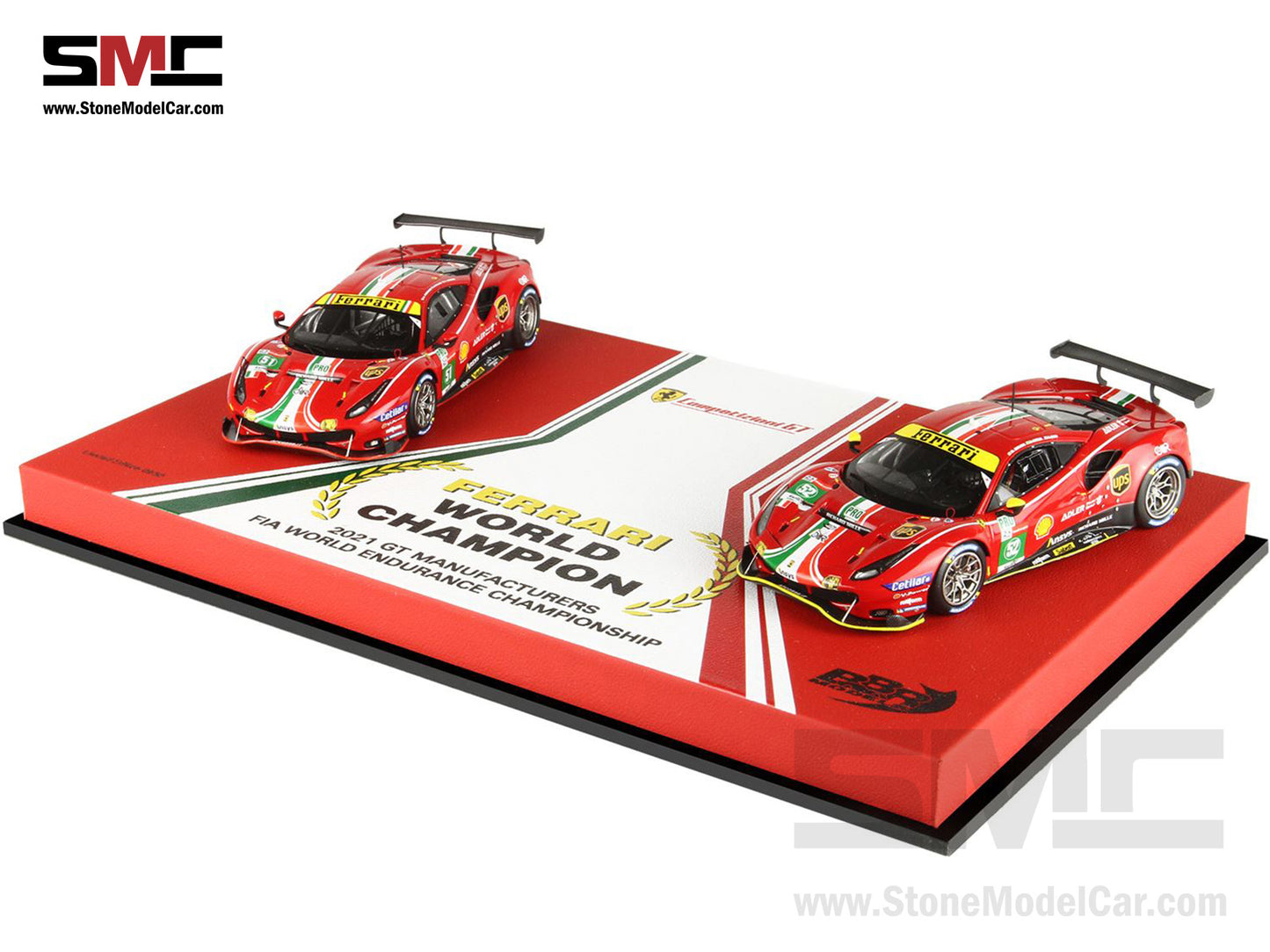 BBR 1:43 Ferrari 488 LM GTE PRO AF Corse #51 Winner & #52 2x-Car Set 24h Le Mans 2021 WEC Champion