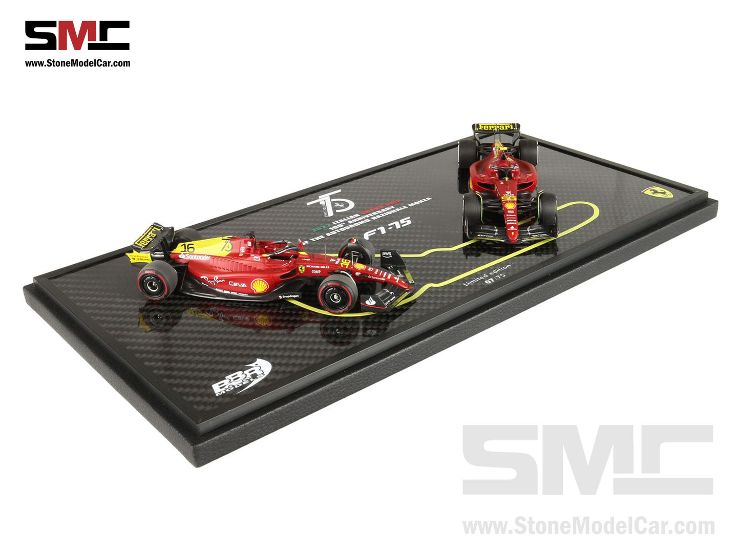 Ferrari F1-75 #16 Charles Leclerc & #55 Carlos Sainz Italy Monza GP 2x Set F1 2022 1:43 BBR