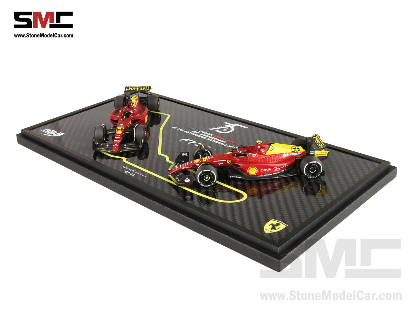 Ferrari F1-75 #16 Charles Leclerc & #55 Carlos Sainz Italy Monza GP 2x Set F1 2022 1:43 BBR