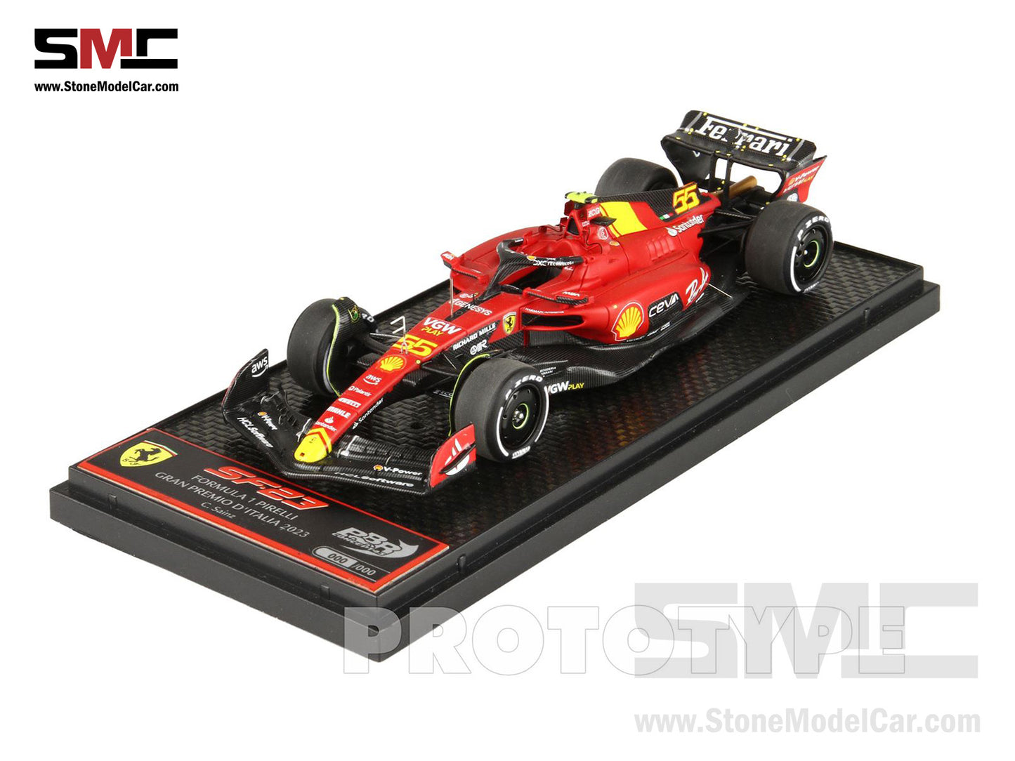 Ferrari F1 SF-23 #55 Carlos Sainz Italy Monza GP Pole 2023 BBR 1:43 BBRC290B