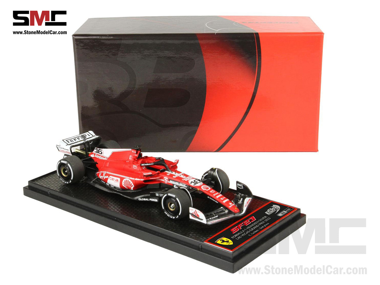 [Pre-Order] Ferrari F1 SF-23 #16 Charles Leclerc Las Vegas GP Pole 2023 BBR  1:43 BBRC294A