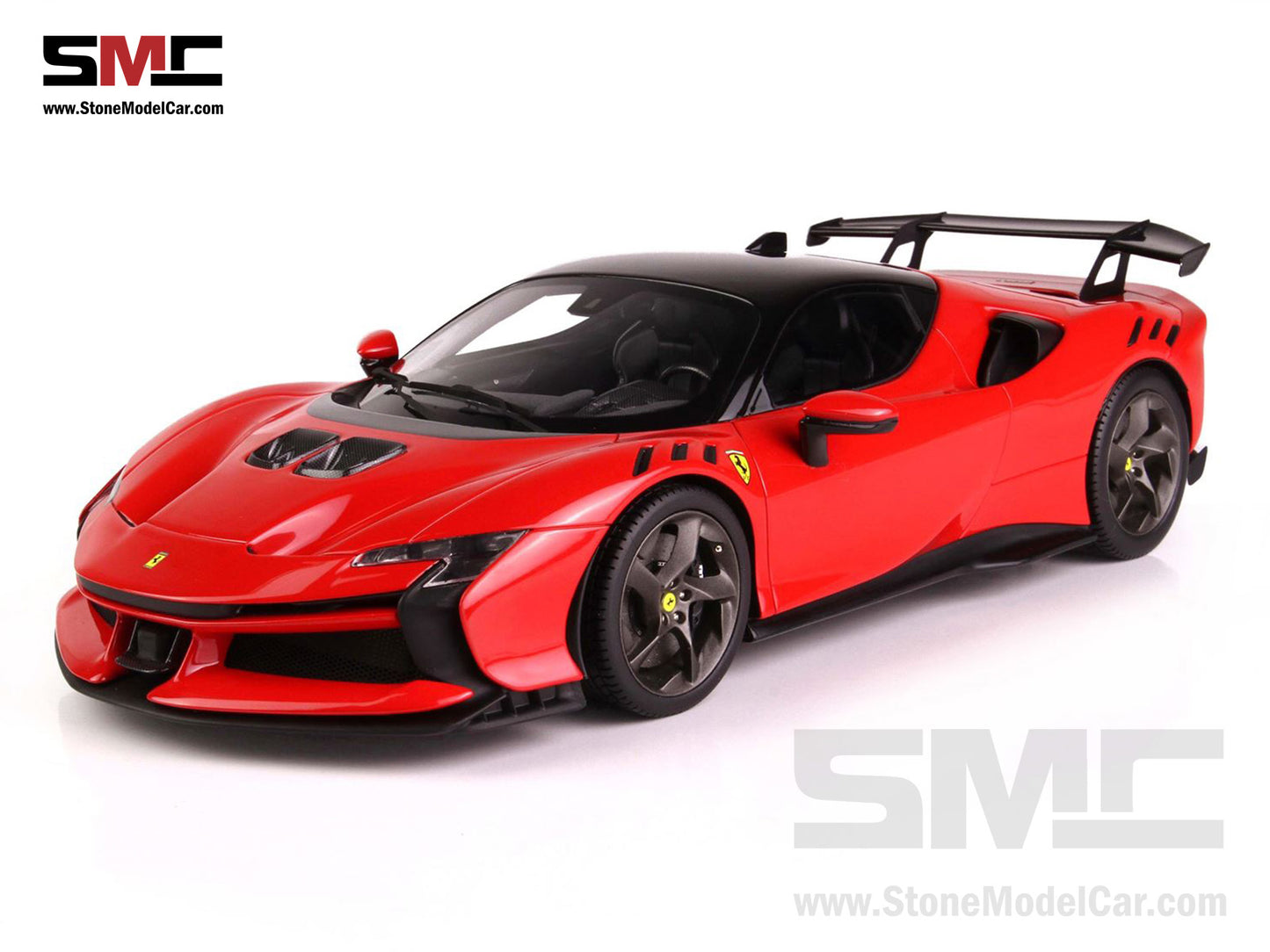 BBR 1:18 Ferrari SF90 XX Stradale 2023 - Rosso Corsa 322 Red P18237C with Leather Base