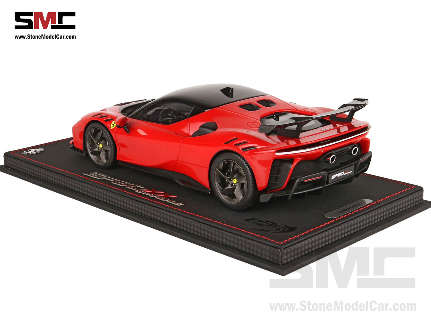 BBR 1:18 Ferrari SF90 XX Stradale 2023 - Rosso Corsa 322 Red P18237C with Leather Base