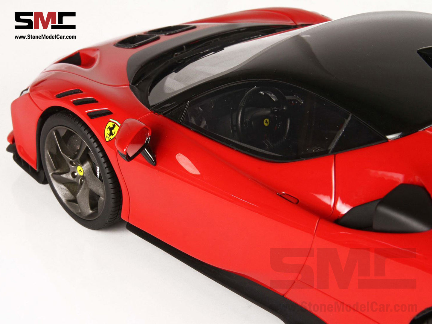 BBR 1:18 Ferrari SF90 XX Stradale 2023 - Rosso Corsa 322 Red P18237C with Leather Base