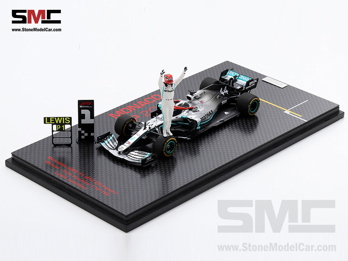 [Pre-Order] Mercedes AMG F1 W10 #44 Lewis Hamilton Monaco GP 2019 World Champion 1:43 Spark Figure Edition