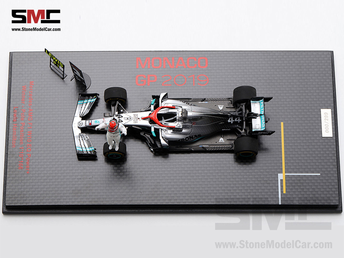 [Pre-Order] Mercedes AMG F1 W10 #44 Lewis Hamilton Monaco GP 2019 World Champion 1:43 Spark Figure Edition