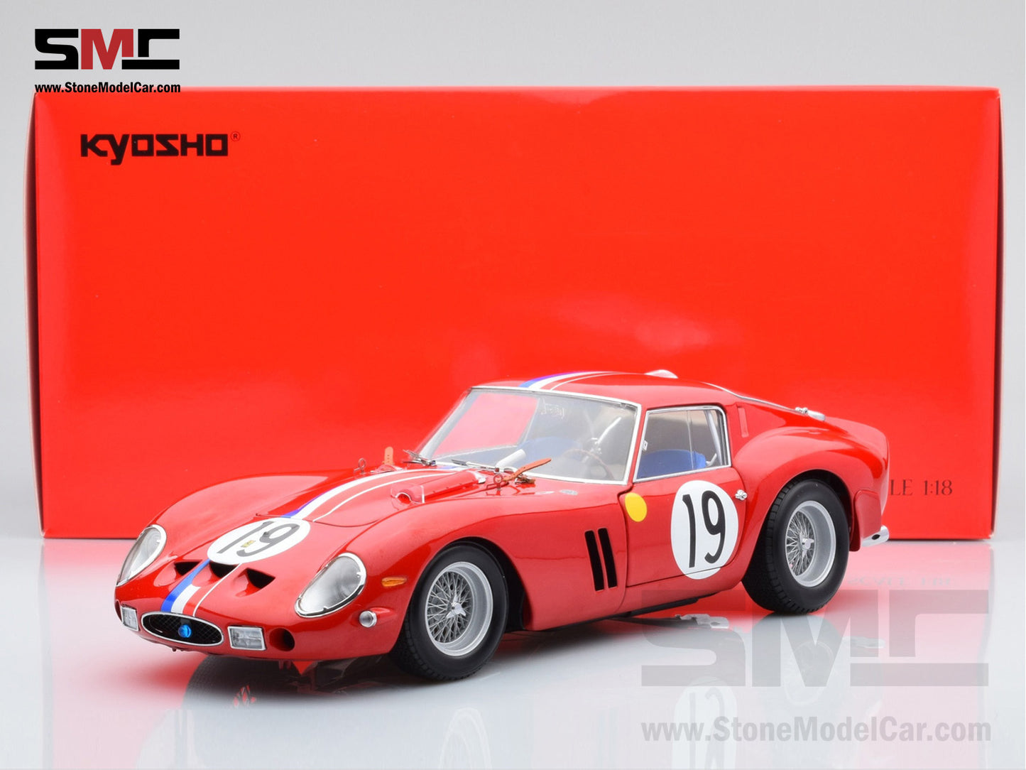 Kyosho 1:18 Ferrari 250 GTO #19 2nd (Winner GT3.0 class) 24h Le Mans 1962 08438A