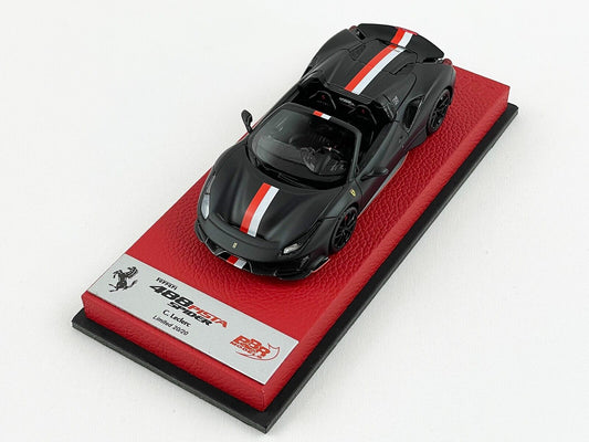 BBR 1:43 Premium Ferrari 488 Pista Spider F1 #16 Charles Leclerc 2018 Matt Black