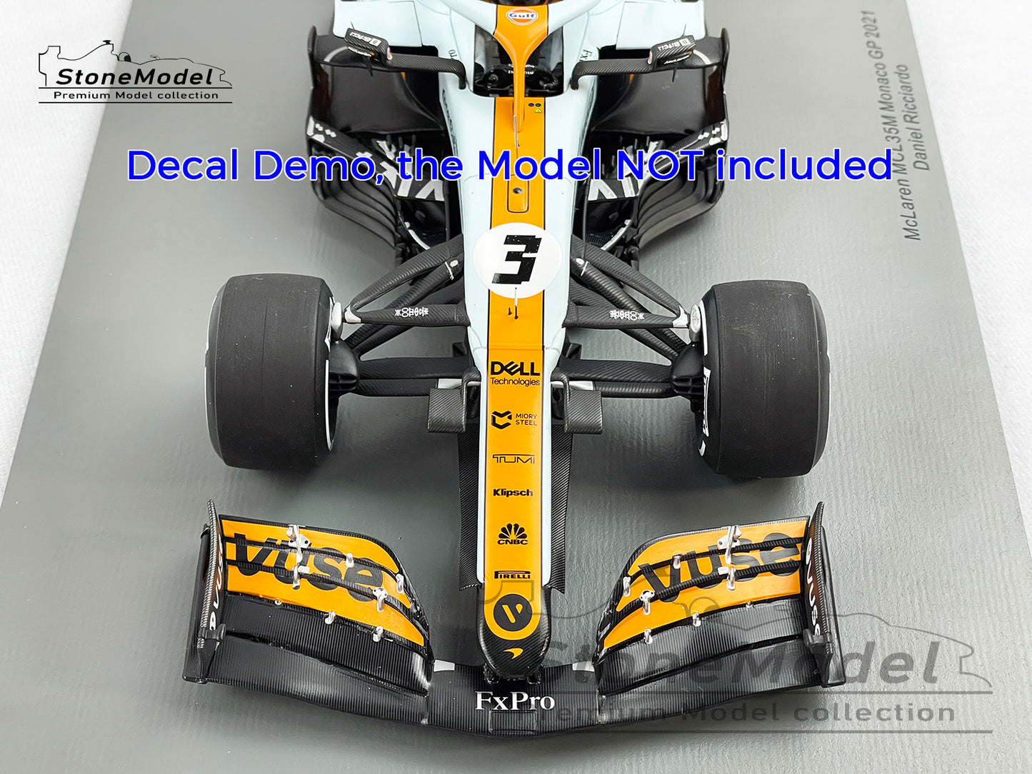 Decal for 1:18 Gulf Livery Mclaren F1 MCL35M Monaco GP 2021 MINICHAMPS & Spark