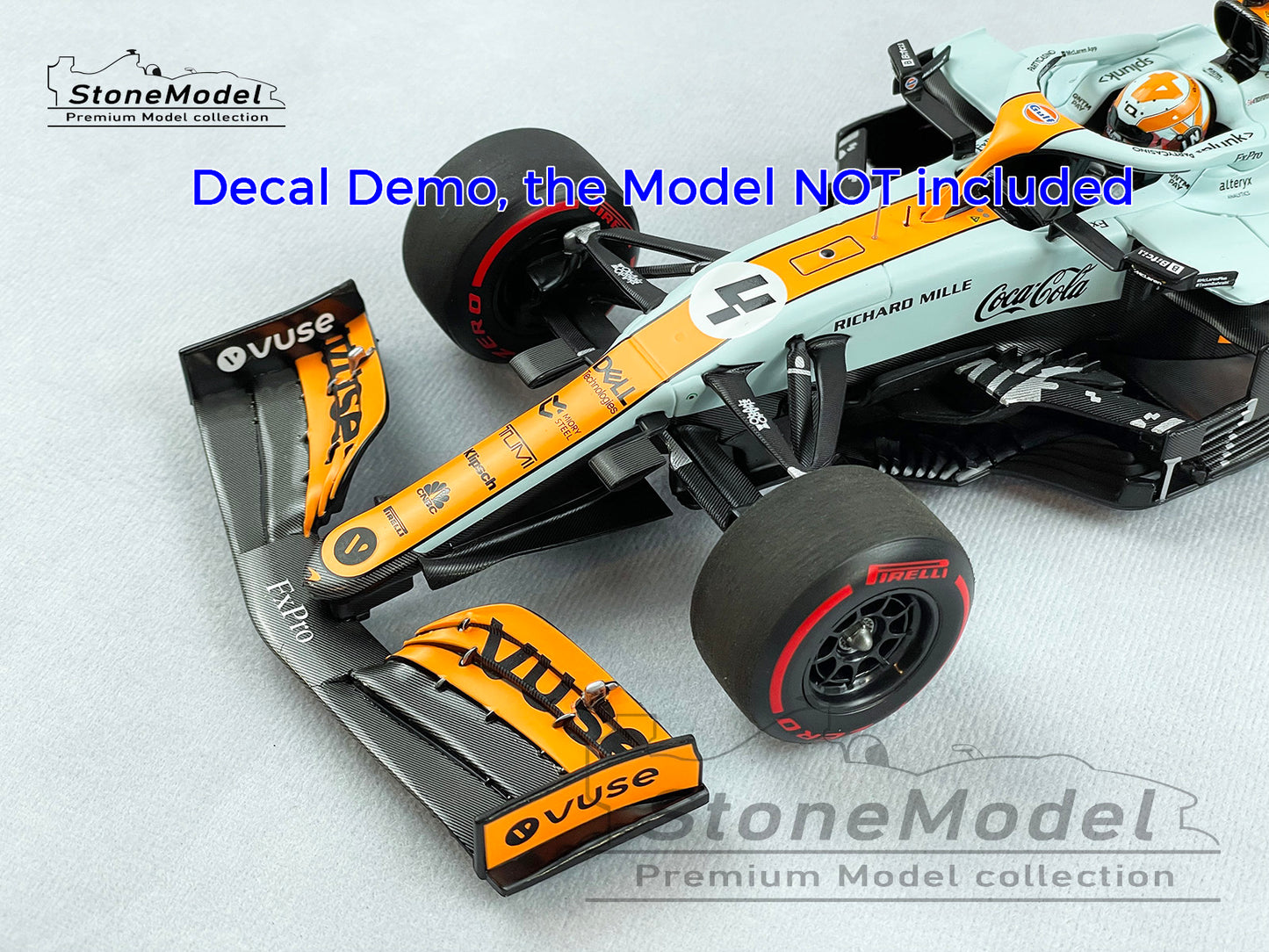 Decal for 1:18 Gulf Livery Mclaren F1 MCL35M Monaco GP 2021 MINICHAMPS & Spark