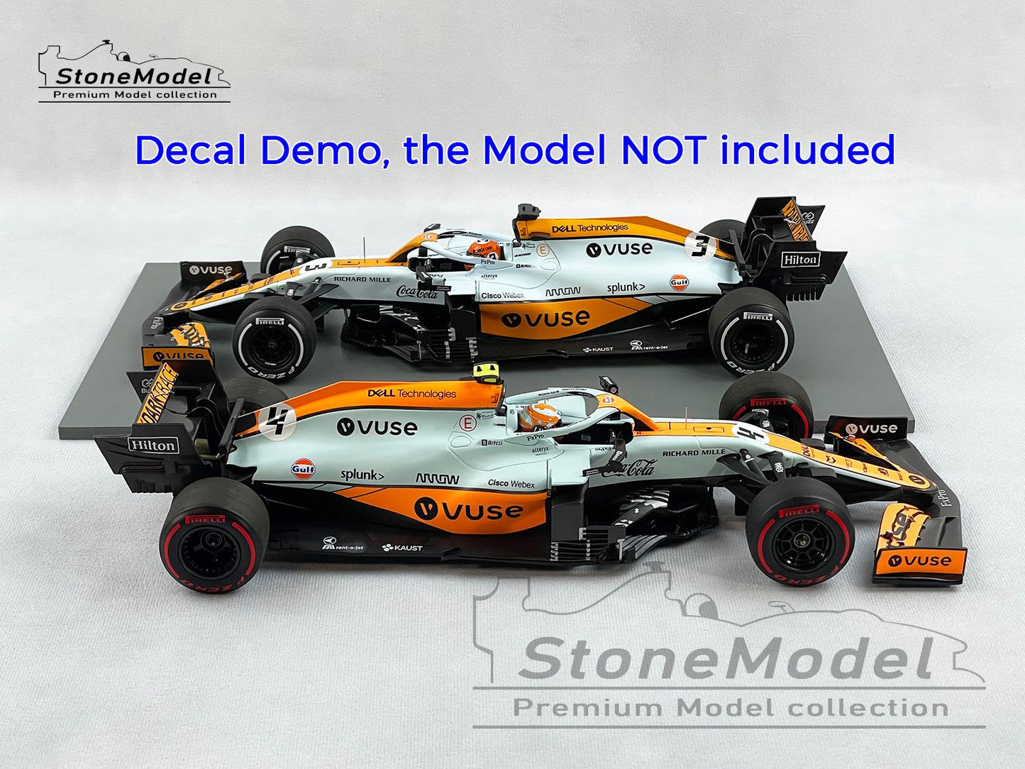 Decal for 1:18 Gulf Livery Mclaren F1 MCL35M Monaco GP 2021 MINICHAMPS & Spark