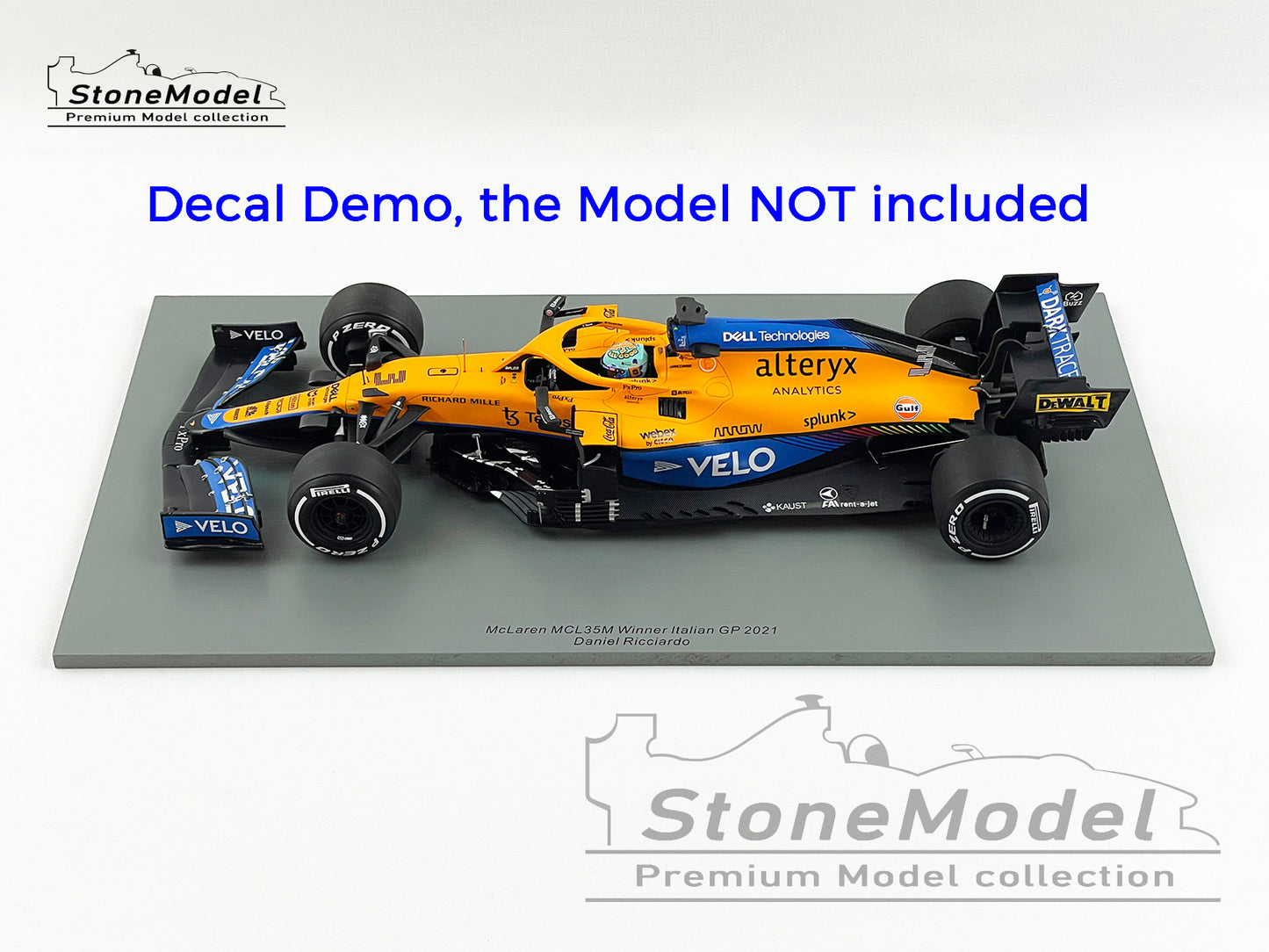 Decal for 1:18 Mclaren F1 MCL35M Italy 2021 Norris Ricciardo MINICHAMPS & Spark