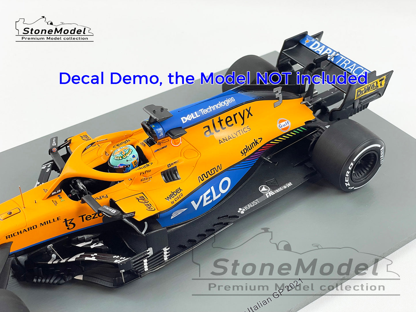 Decal for 1:18 Mclaren F1 MCL35M Italy 2021 Norris Ricciardo MINICHAMPS & Spark