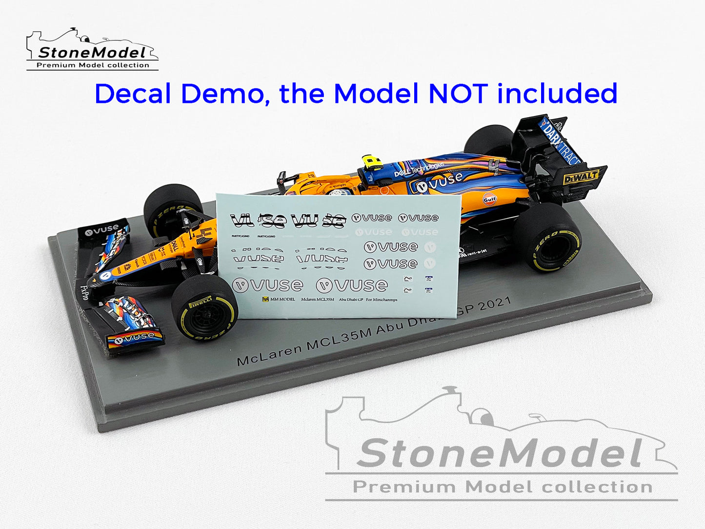 Decal for 1:43 Art Livery Mclaren F1 MCL35M Abu Dhabi 2021 MINICHAMPS & Spark