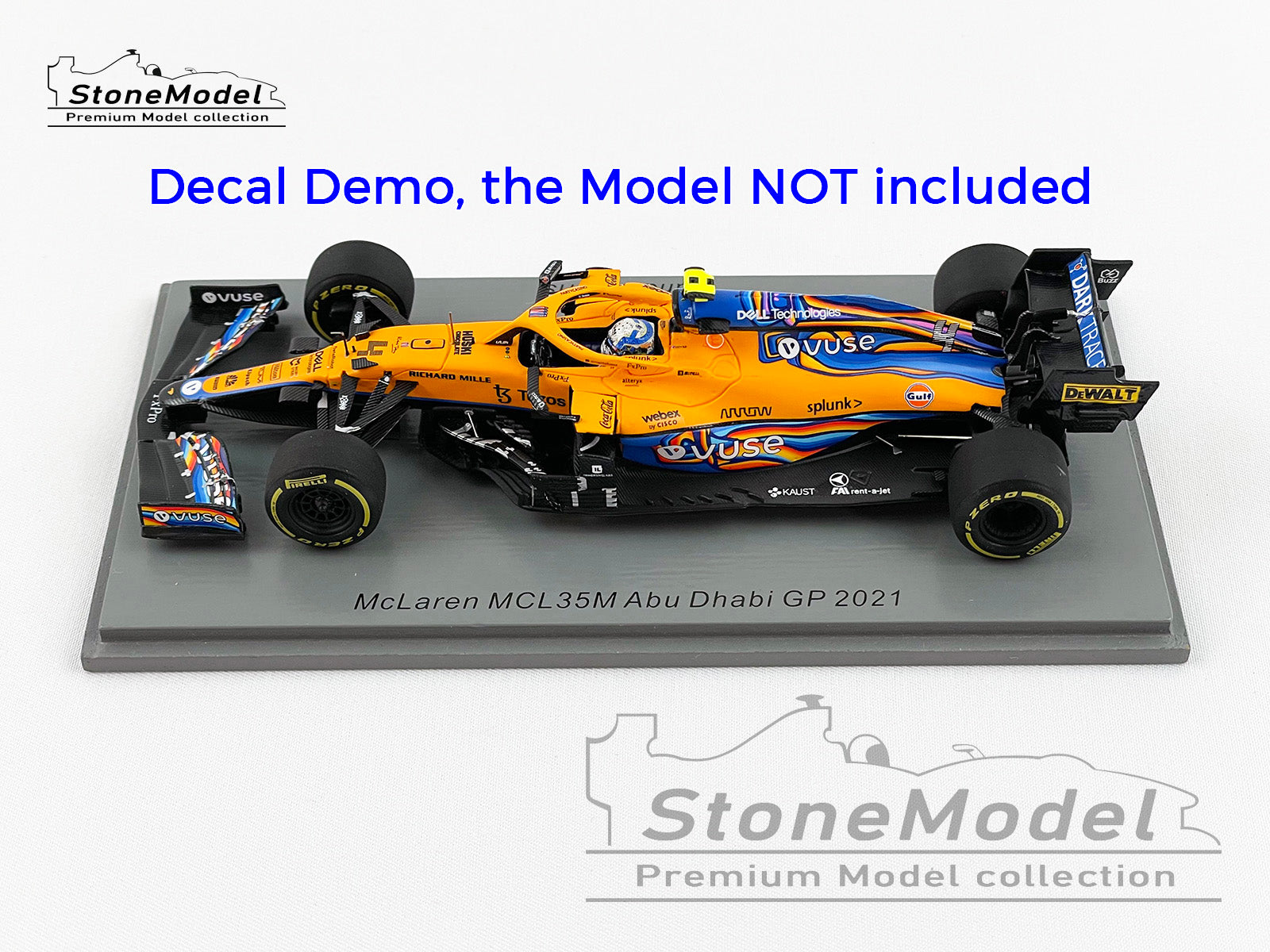 Decal for 1:43 Art Livery Mclaren F1 MCL35M Abu Dhabi 2021 MINICHAMPS &  Spark