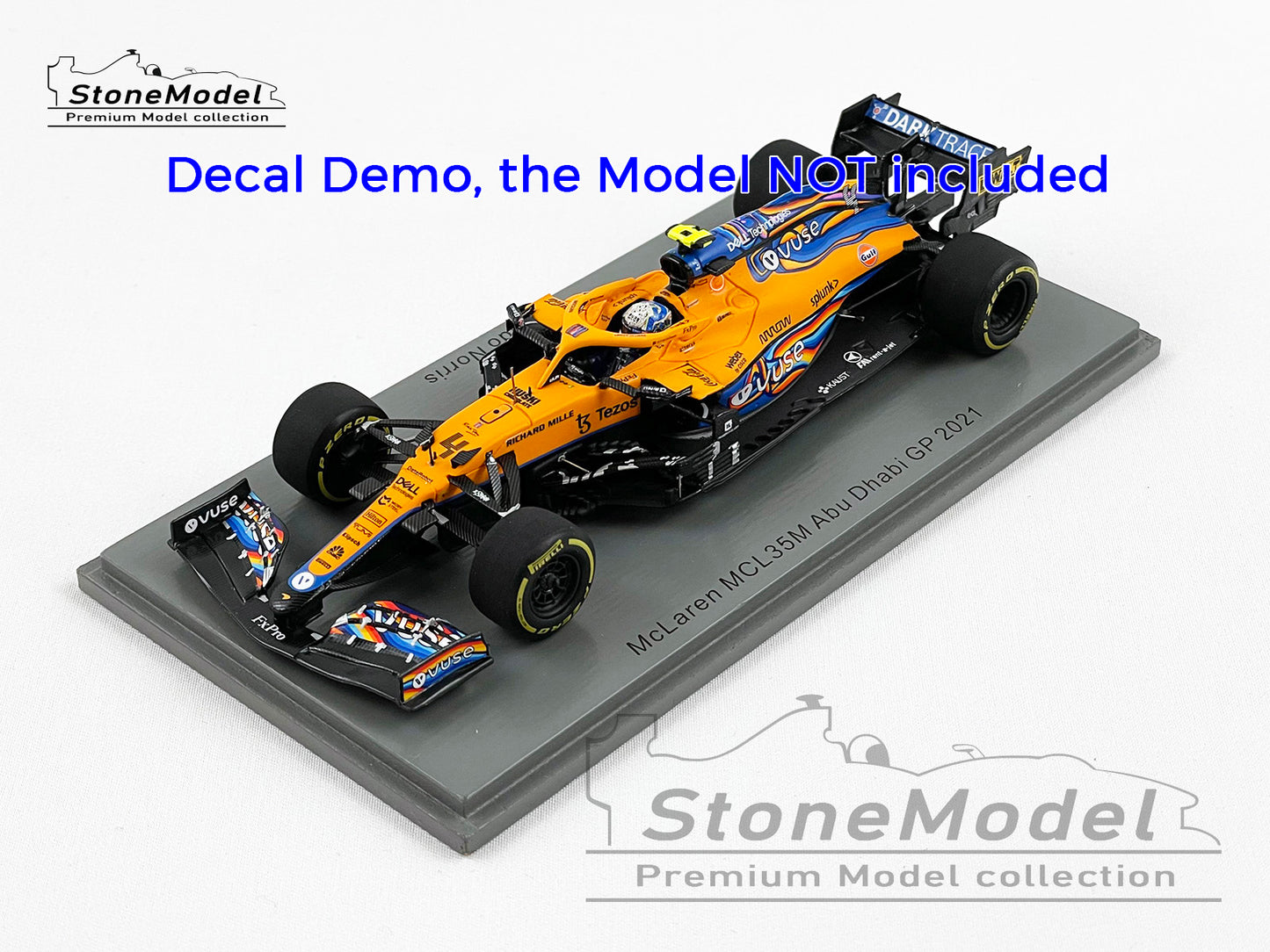 Decal for 1:43 Art Livery Mclaren F1 MCL35M Abu Dhabi 2021 MINICHAMPS & Spark