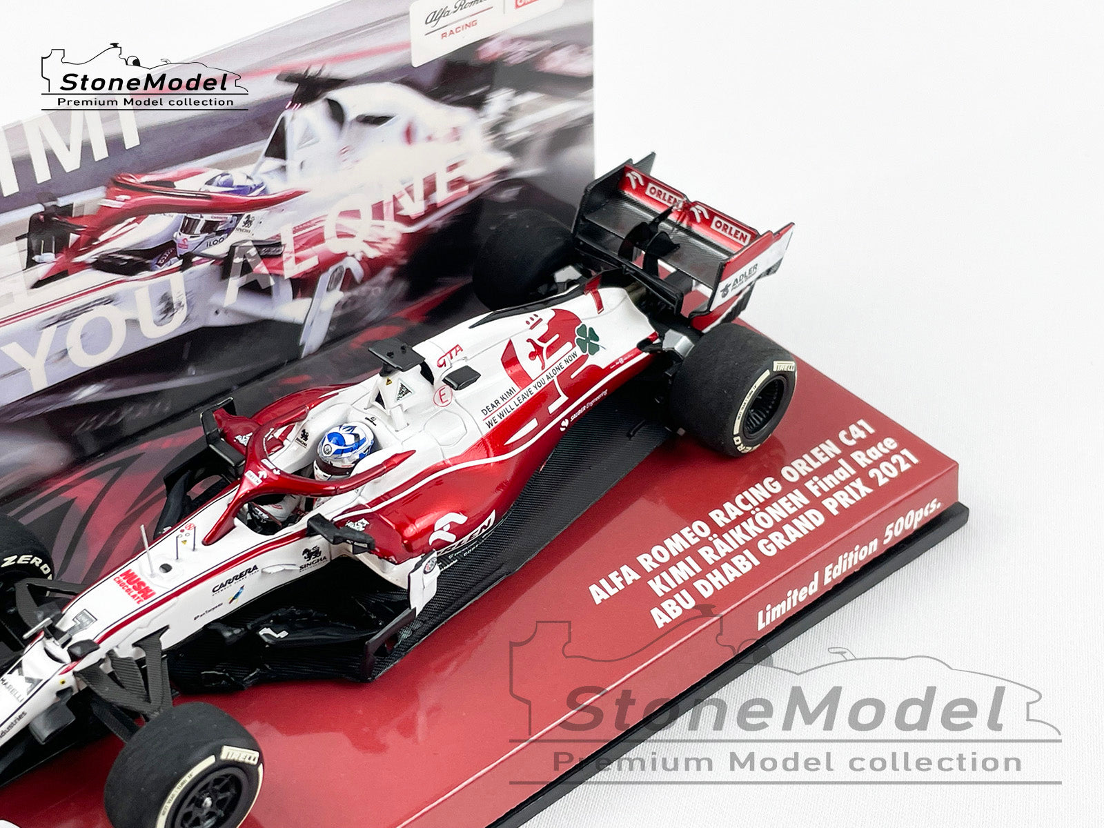 Alfa Romeo Saubar F1 C41 Kimi Raikkonen Abu Dhabi 2021 Last Race 1:43  MINICHAMPS