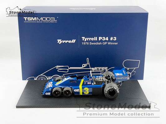 TSM TrueScale 1:12 Tyrrell F1 P34 #3 Jody Scheckter Sweden Winner 1976 6 Wheels