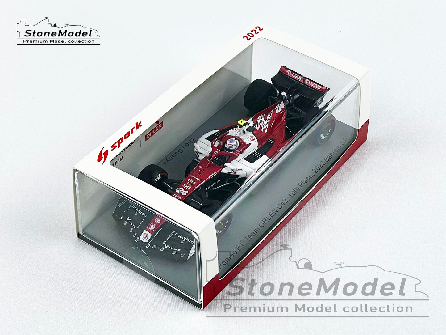 2022 Alfa Romeo Sauber F1 C42 #24 Zhou Guanyu Bahrain GP 10th 1st Point 1:43 Spark