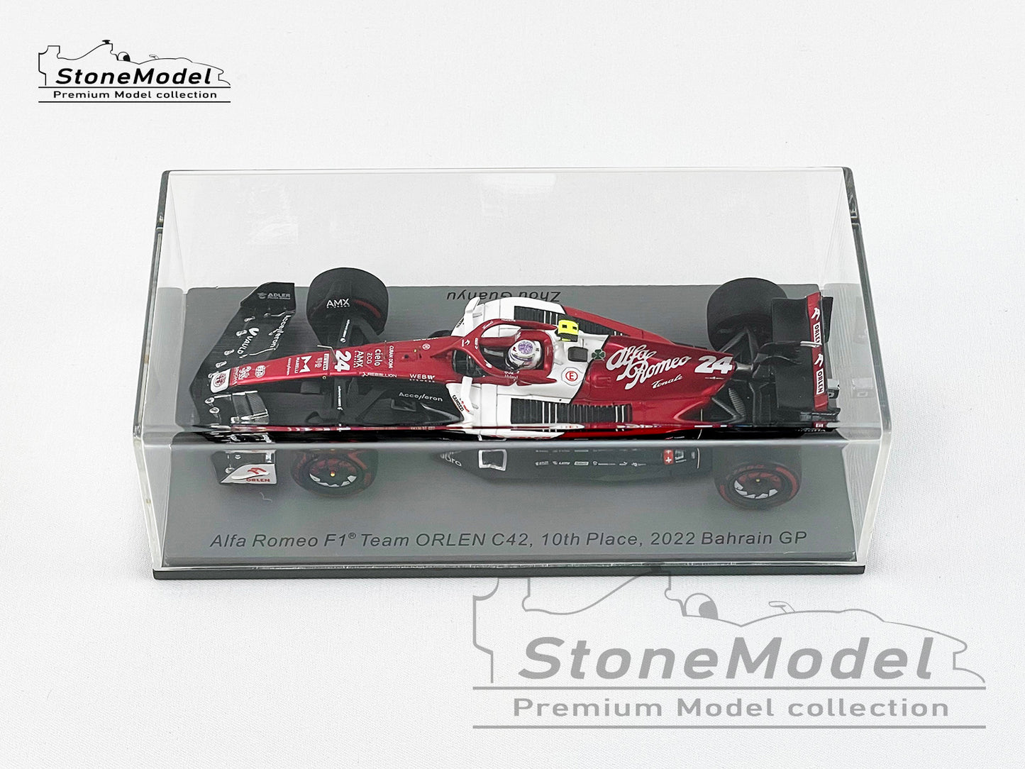 2022 Alfa Romeo Sauber F1 C42 #24 Zhou Guanyu Bahrain GP 10th 1st Point 1:43 Spark