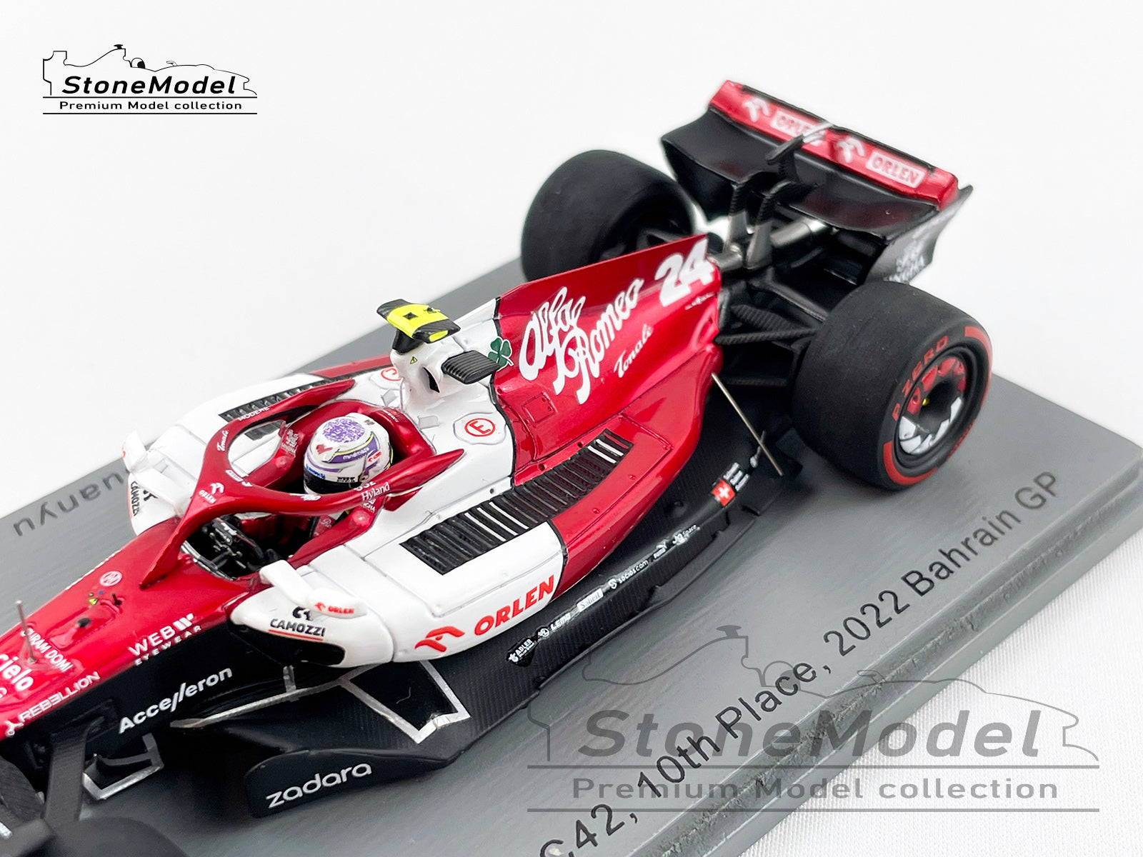 2022 Alfa Romeo Sauber F1 C42 #24 Zhou Guanyu Bahrain GP 10th 1st Point  1:43 Spark