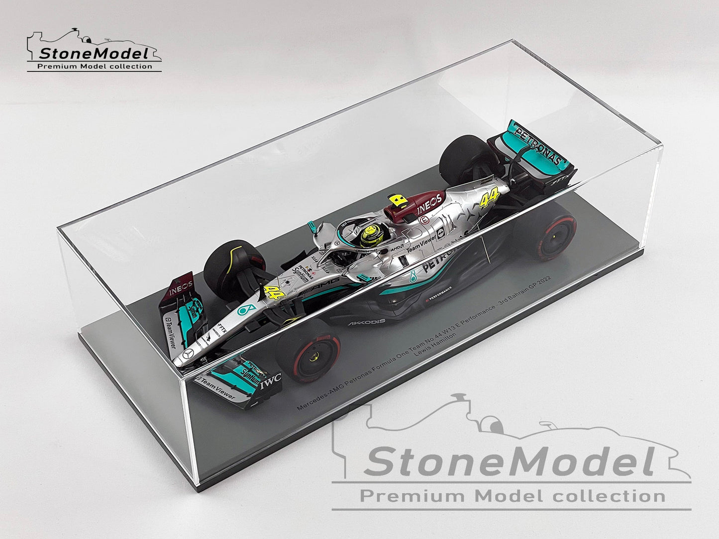 2022 Mercedes F1 W13 #44 Lewis Hamilton Bahrain GP 1st Podium 1:18 Spark 18S745