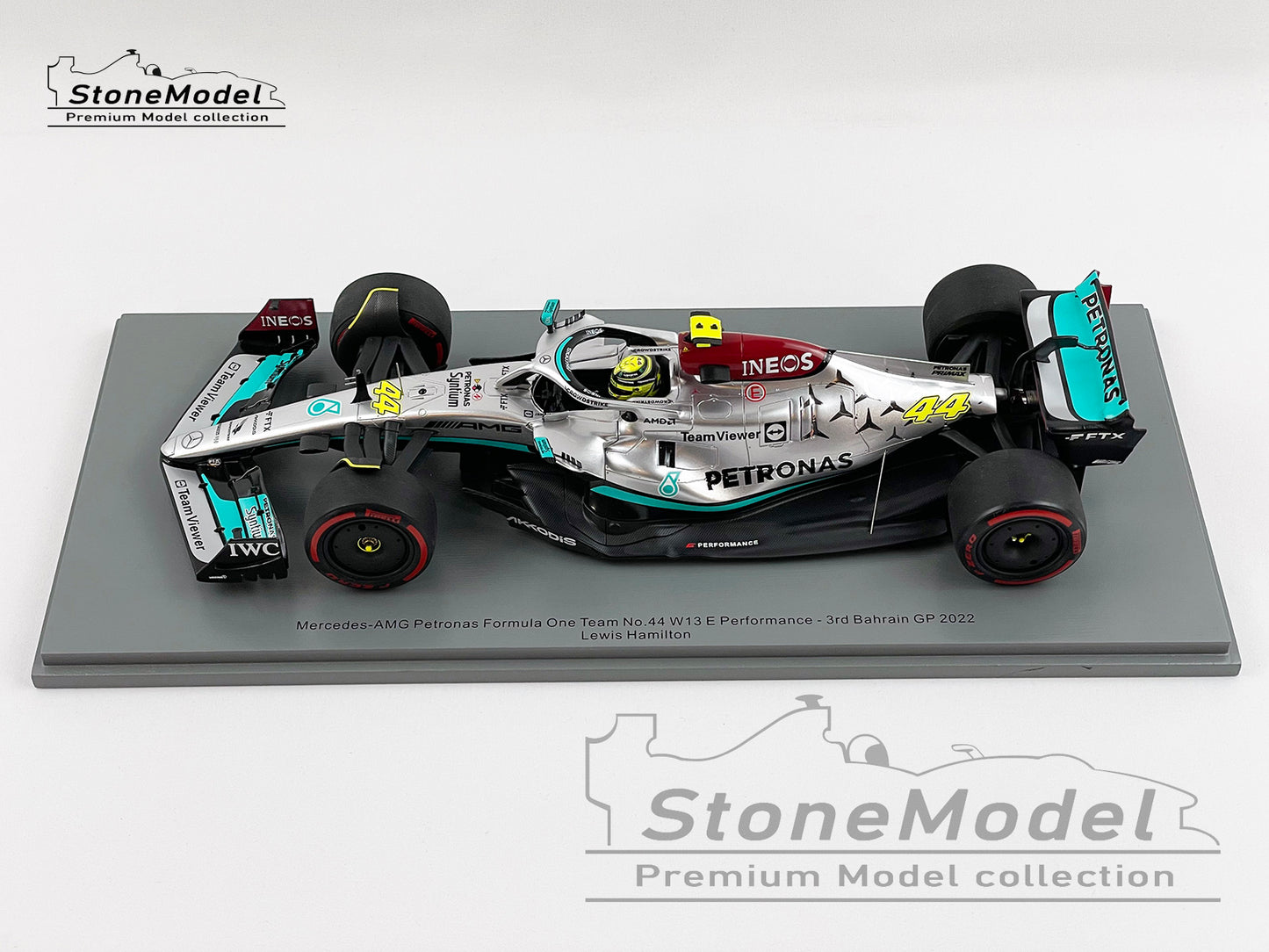 2022 Mercedes F1 W13 #44 Lewis Hamilton Bahrain GP 1st Podium 1:18 Spark 18S745