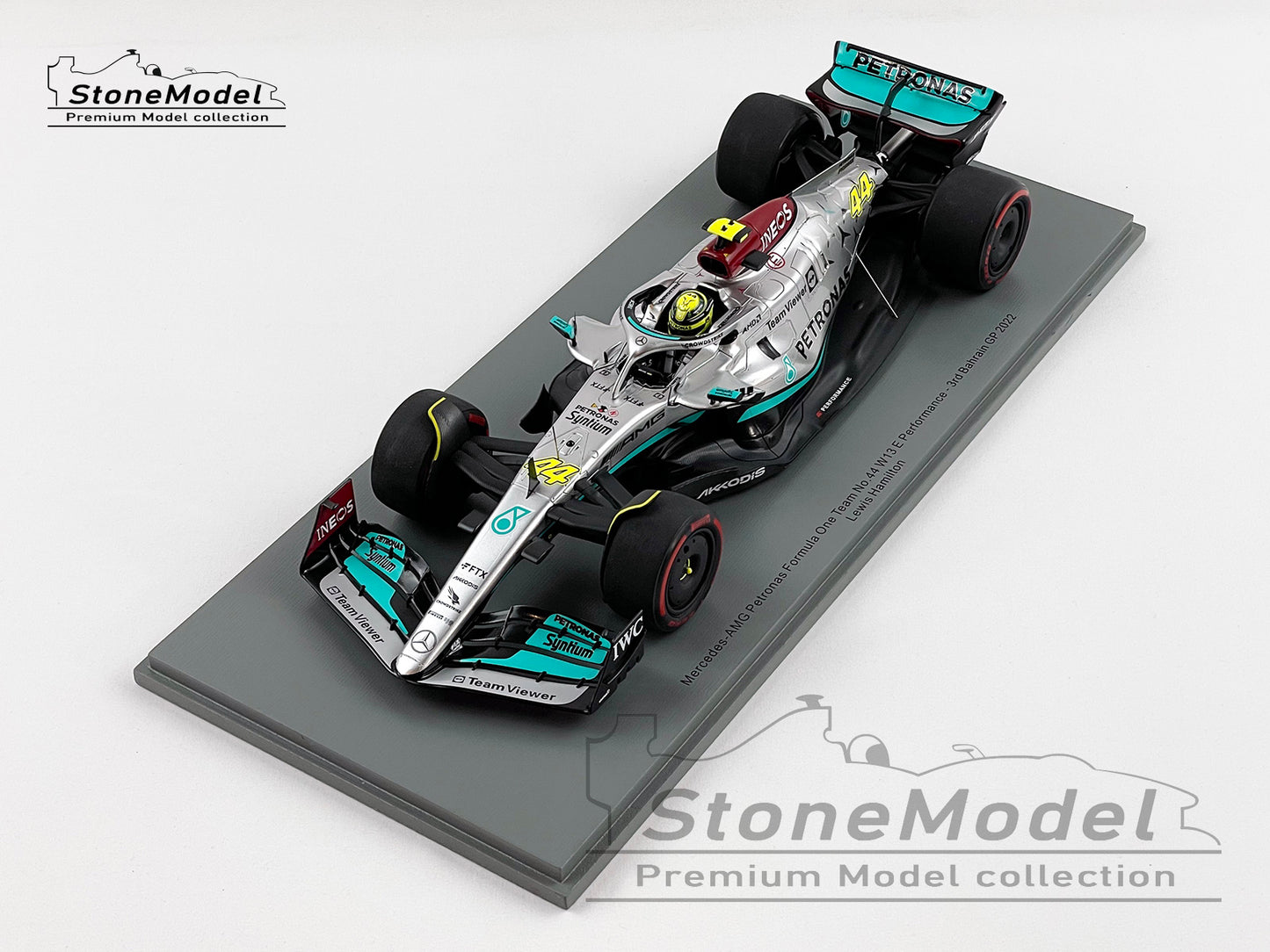 2022 Mercedes F1 W13 #44 Lewis Hamilton Bahrain GP 1st Podium 1:18 Spark 18S745