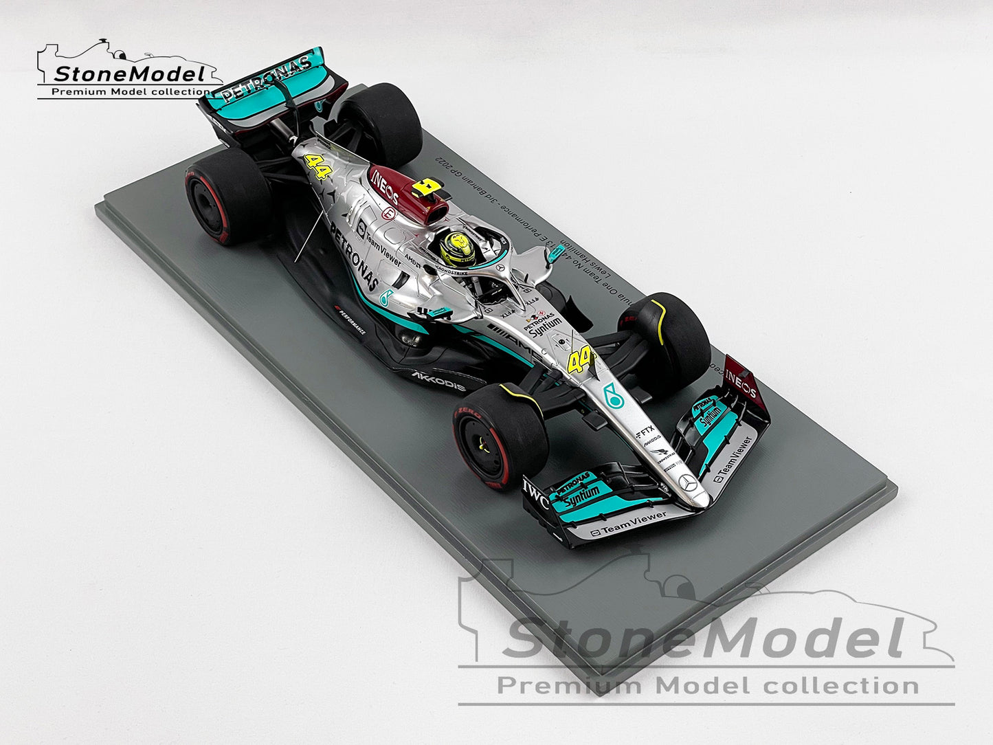 2022 Mercedes F1 W13 #44 Lewis Hamilton Bahrain GP 1st Podium 1:18 Spark 18S745