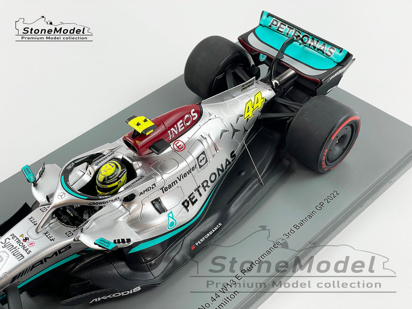 2022 Mercedes F1 W13 #44 Lewis Hamilton Bahrain GP 1st Podium 1:18 Spark 18S745