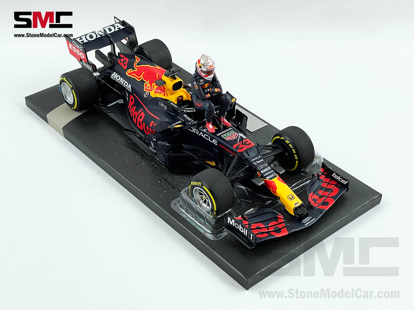 2021 F1 World Champion #33 Max Verstappen Red Bull RB16B French GP 1:18  MINICHAMPS with Figure