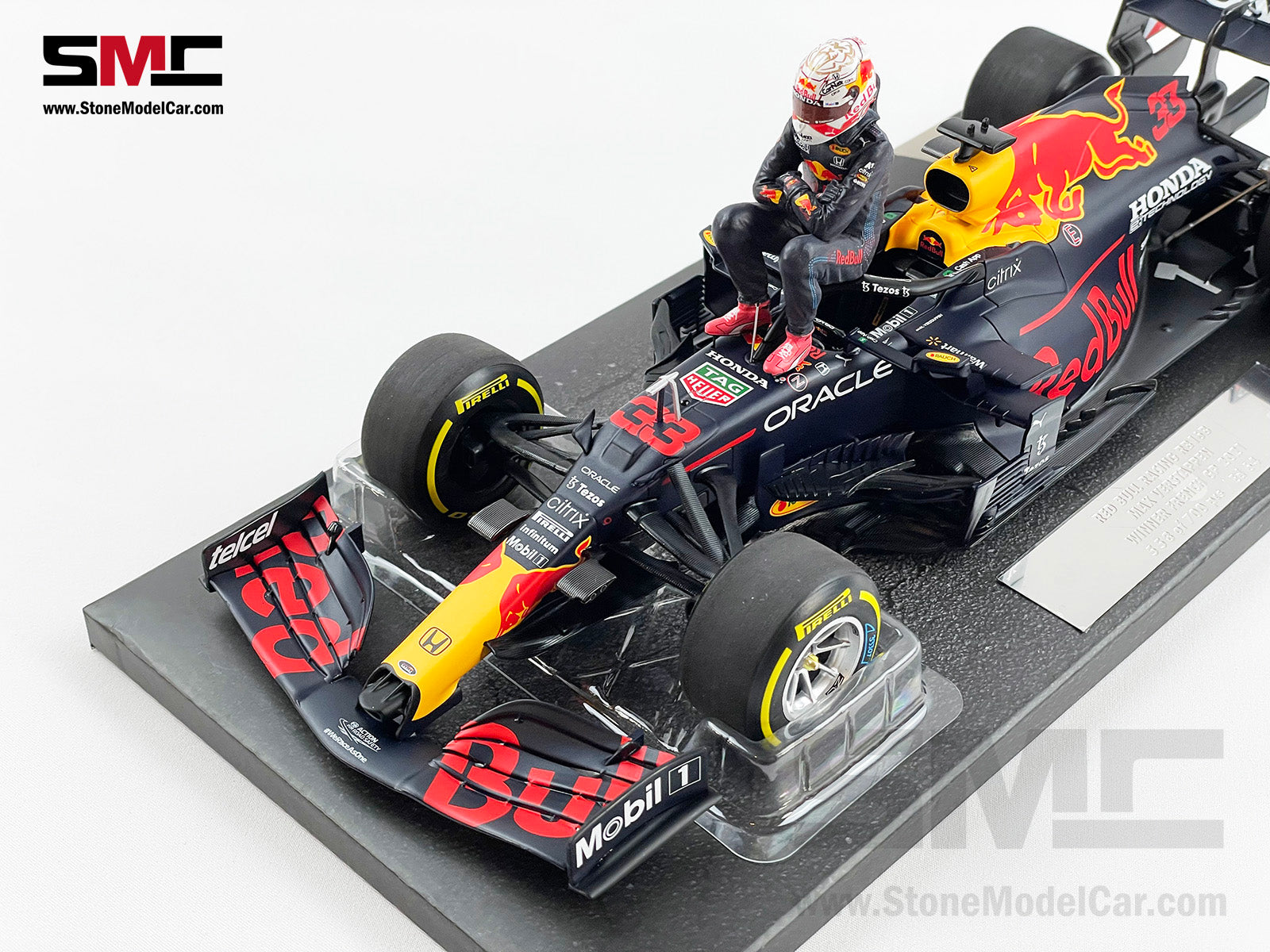 2021 F1 World Champion #33 Max Verstappen Red Bull RB16B French GP 1:18  MINICHAMPS with Figure