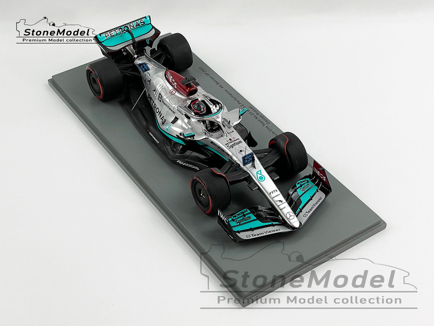 2022 Mercedes F1 W13 #63 George Russell Bahrain 4th 1st Race 1:18 Spark 18S746