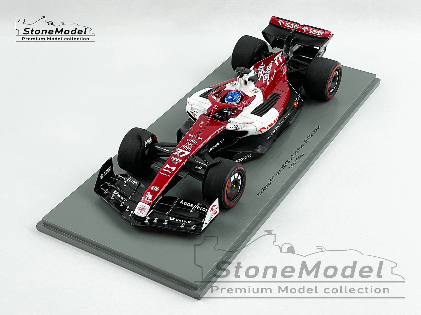 2022 Alfa Romeo Sauber F1 C42 #77 Valtteri Bottas Bahrain 6th 1:18 Spark 18S747