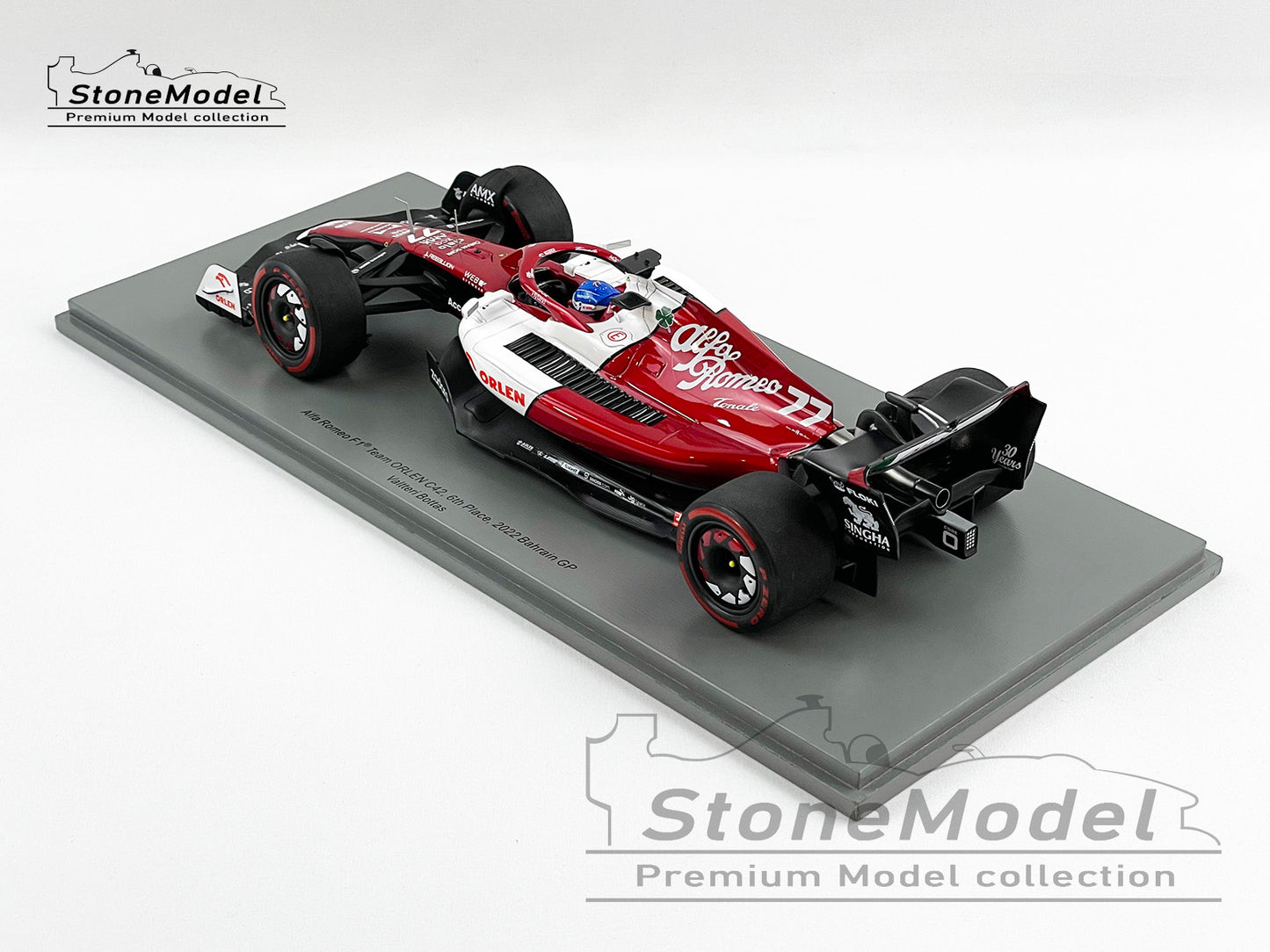 2022 Alfa Romeo Sauber F1 C42 #77 Valtteri Bottas Bahrain 6th 1:18 Spark 18S747