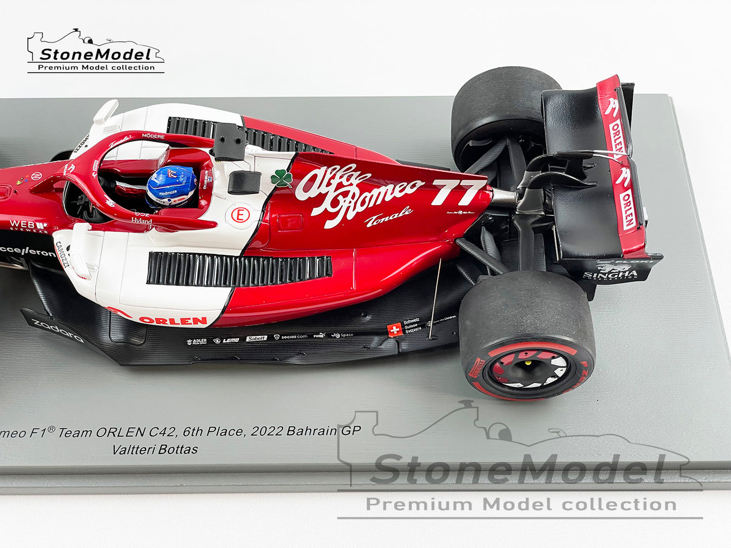 2022 Alfa Romeo Sauber F1 C42 #77 Valtteri Bottas Bahrain 6th 1:18 Spark 18S747