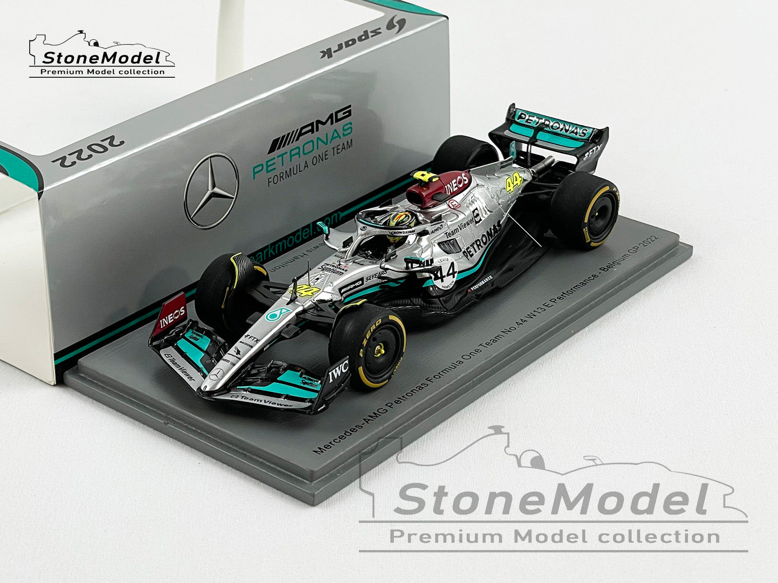 2022 Mercedes F1 W13 #44 Lewis Hamilton Belgium Special Livery 1:43 Spark  S8545