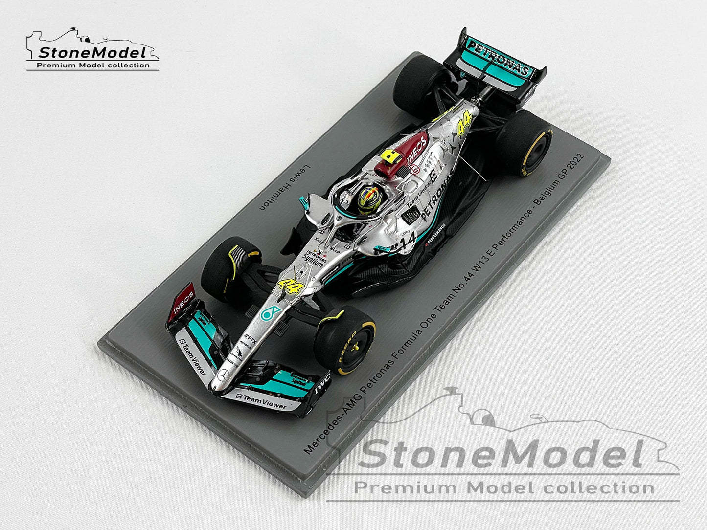 2022 Mercedes F1 W13 #44 Lewis Hamilton Belgium Special Livery 1:43 Spark S8545