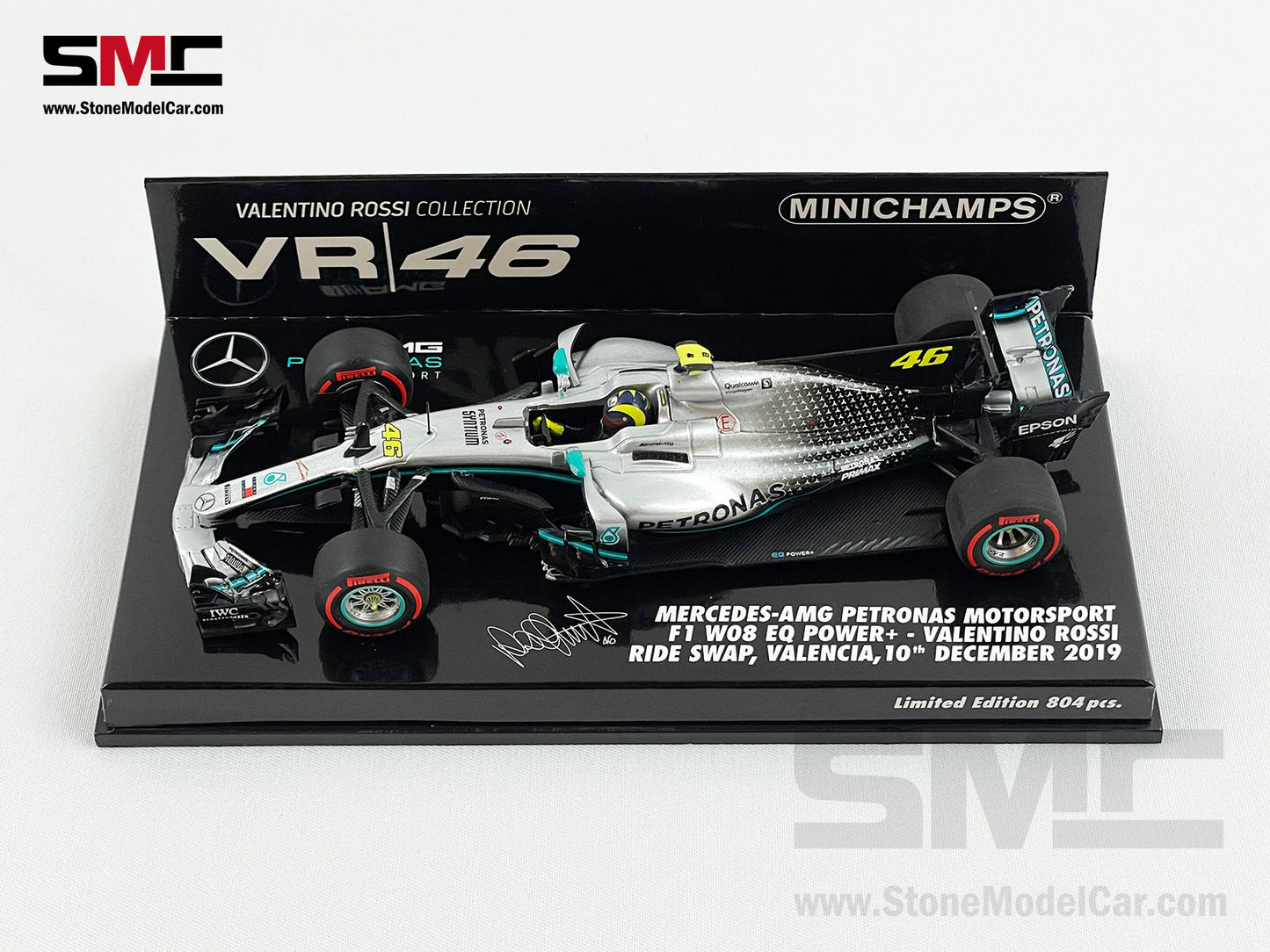 Mercedes F1 2017 W08 #46 Valentino Rossi 2019 Ride Swap Hamilton 1:43 MINICHAMPS