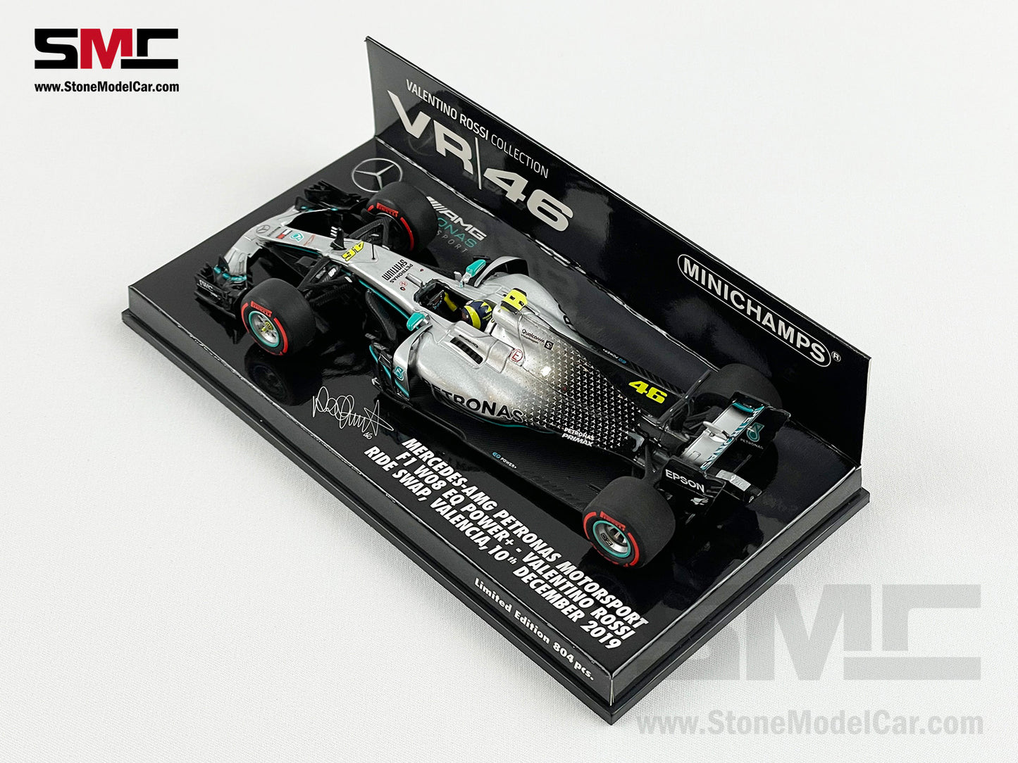 Mercedes F1 2017 W08 #46 Valentino Rossi 2019 Ride Swap Hamilton 1:43 MINICHAMPS