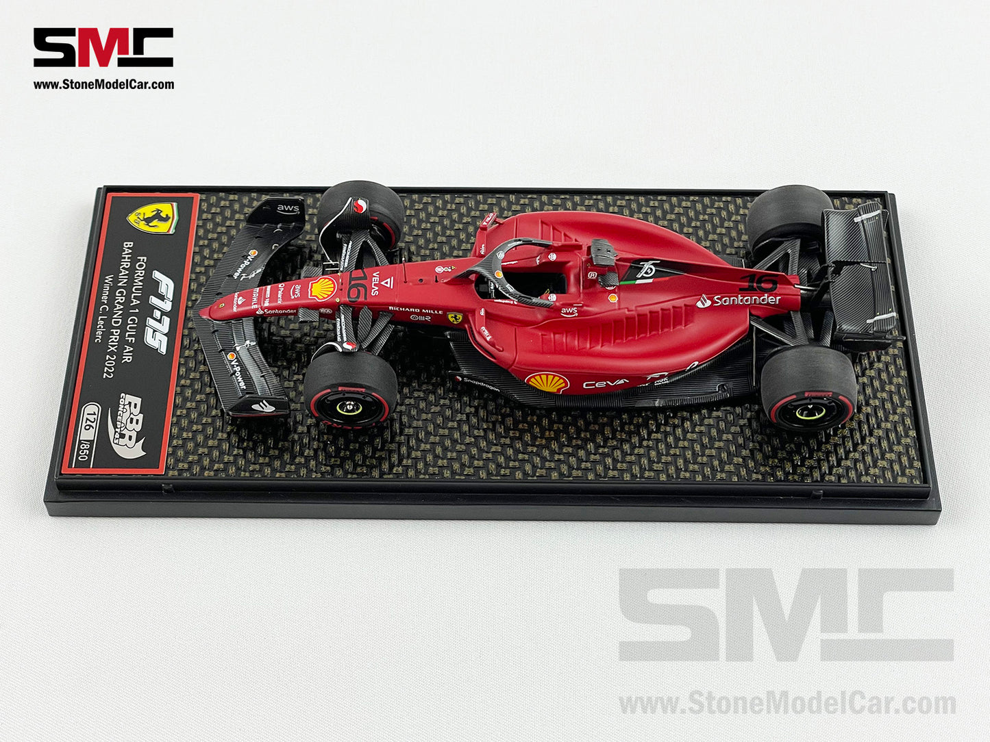 2022 F1 Ferrari F1-75 #16 Charles Leclerc Bahrain GP Winner 1st Win BBR 1:43