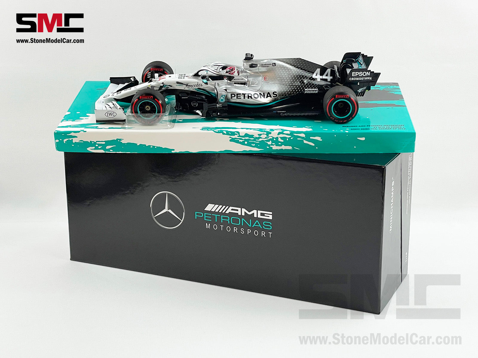 2019 World Champion Mercedes AMG F1 W10 #44 Lewis Hamilton German GP 1:18  MINICHAMPS Gift Box