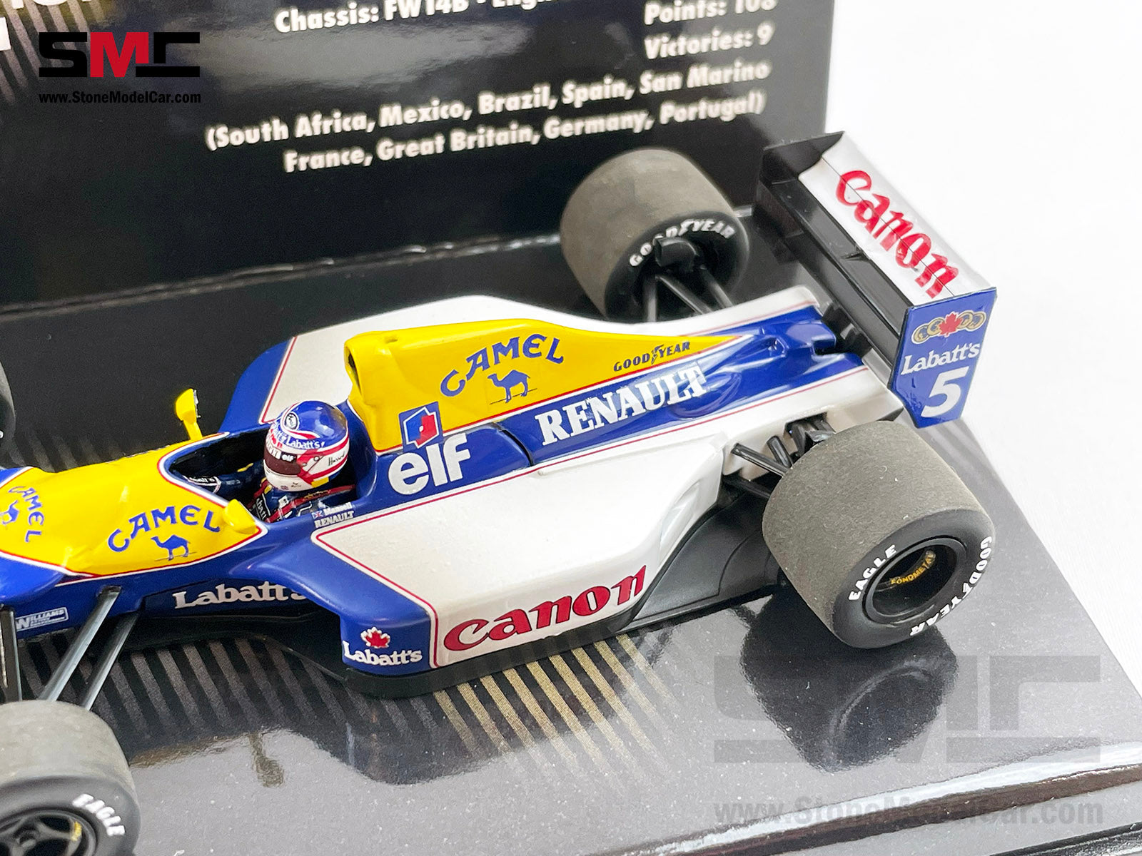 Williams F1 FW14B #5 Nigel Mansell 1992 World Champion 1:43 MINICHAMPS +  CAMEL