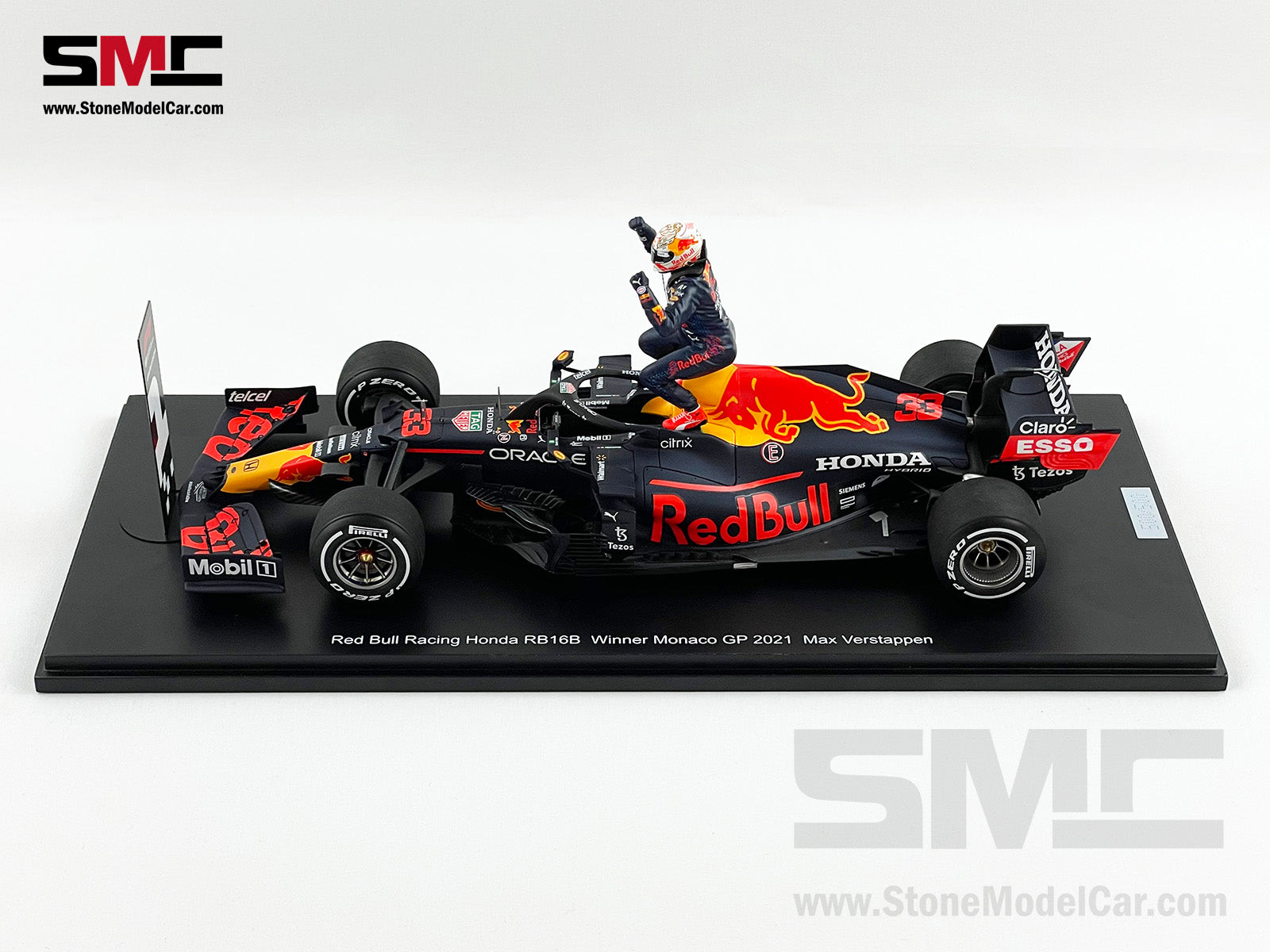 2021 F1 World Champion #33 Max Verstappen Red Bull RB16B Monaco GP 1:18  Spark with Figure