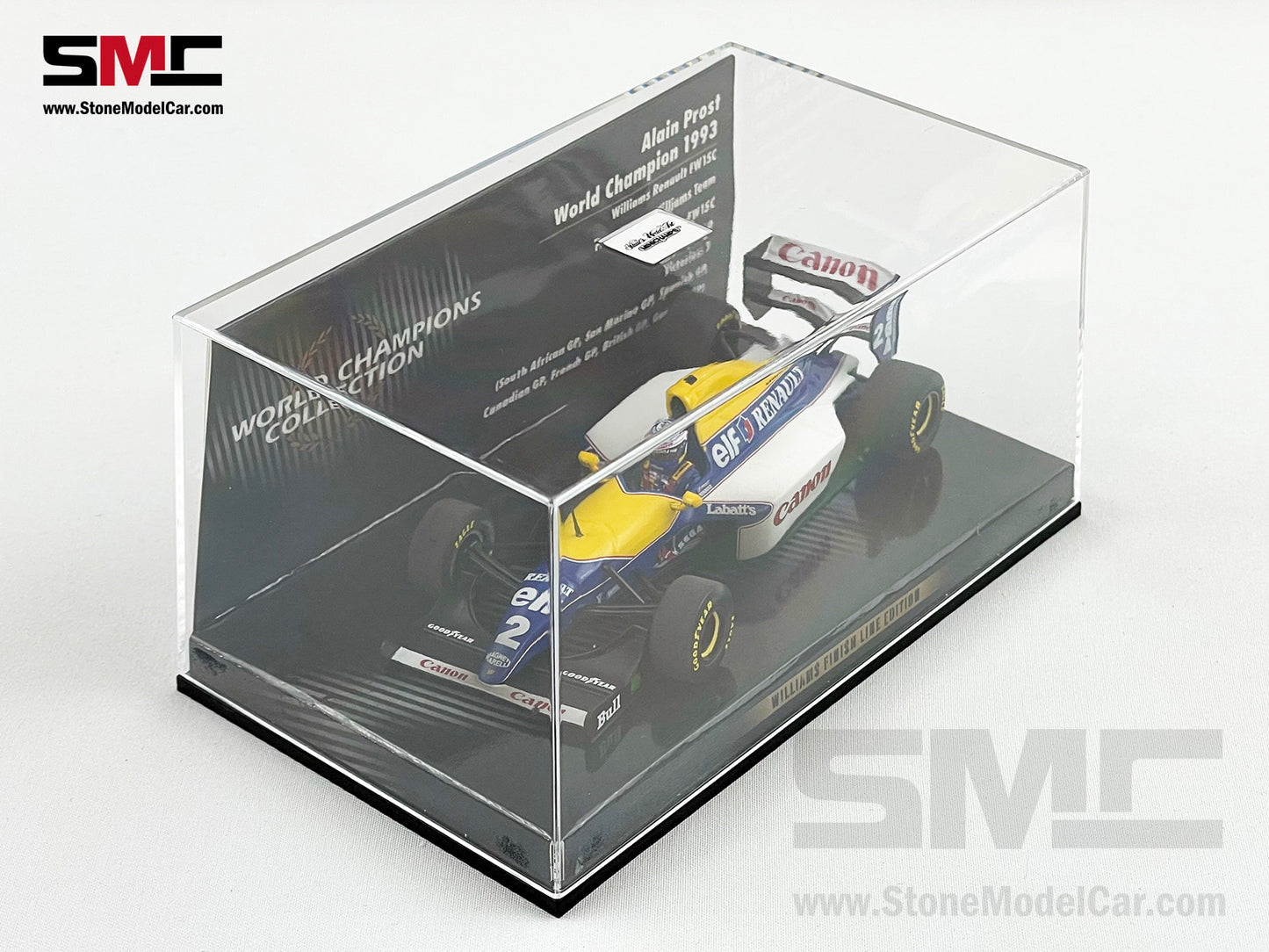 Williams F1 FW15C #2 Alain Prost 1993 World Champion 1:43 MINICHAMPS + CAMEL Decal